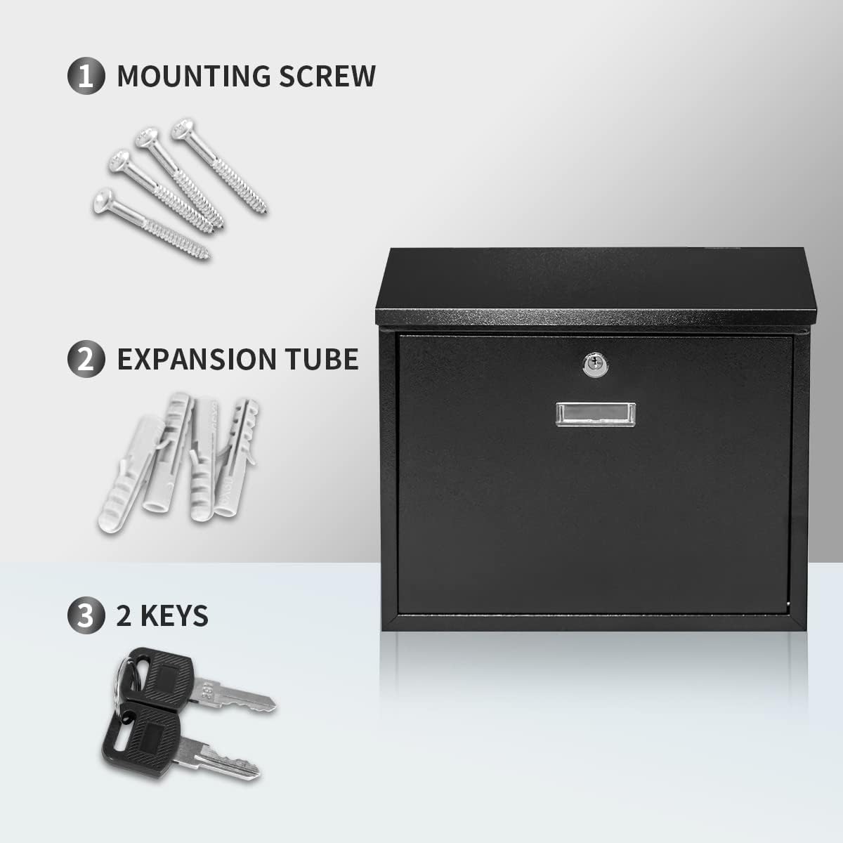 Mailbox Wall Mount,Large Capacity Locking Mailbox for Outside,Galvanized Steel Cover and Rust-Proof Metal Post Box L