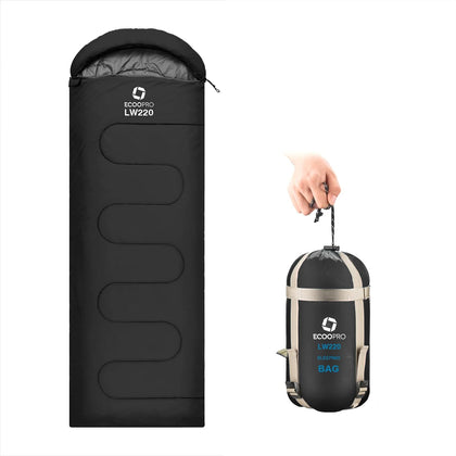 Warm Weather Sleeping Bag - Portable, Waterproof, Compact Lightweight, Comfort with Compression Sack - Great for