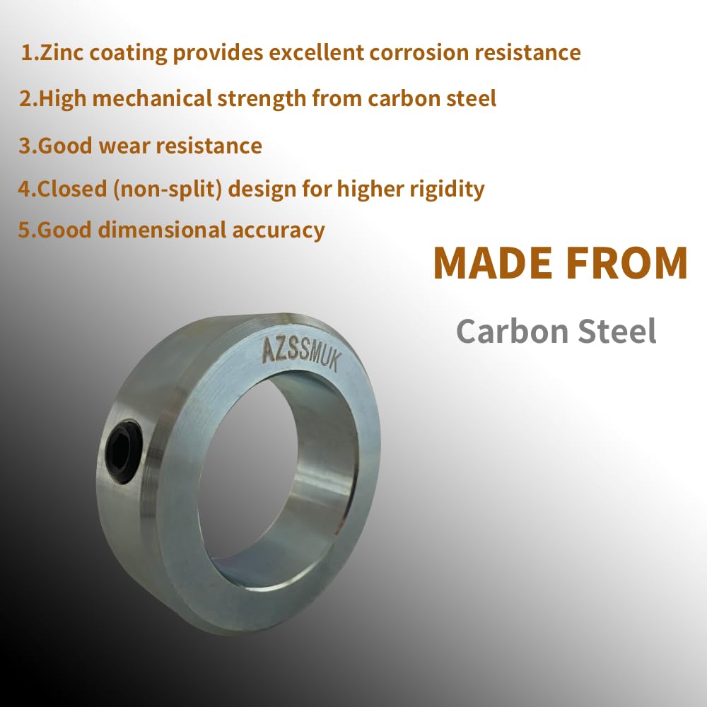 Shaft Collars 1-3/4" Bore Solid Steel Style Zinc Plated Set Screw 4 Pieces