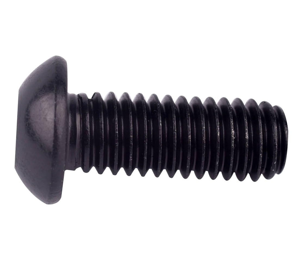 8-32 x 1/2" Button Head Socket Cap Bolts Screws (1/4" to 2" Available), 304 Stainless Steel 18-8, Black Exterior Finish, Allen Hex Drive, Fully Thread, 30Pcs