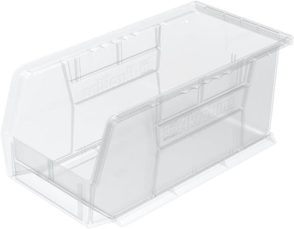 30230 AkroBins Plastic Storage Bins, 11"x5"x5", Clear, 12-Pack | Space-Saving Stackable Bins for Garage, Pantry