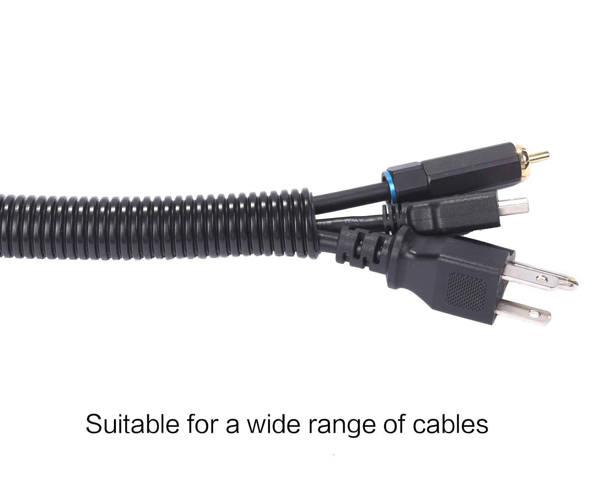 Alex Tech 25ft - 1/2 inch Split Wire Loom Tubing - Black