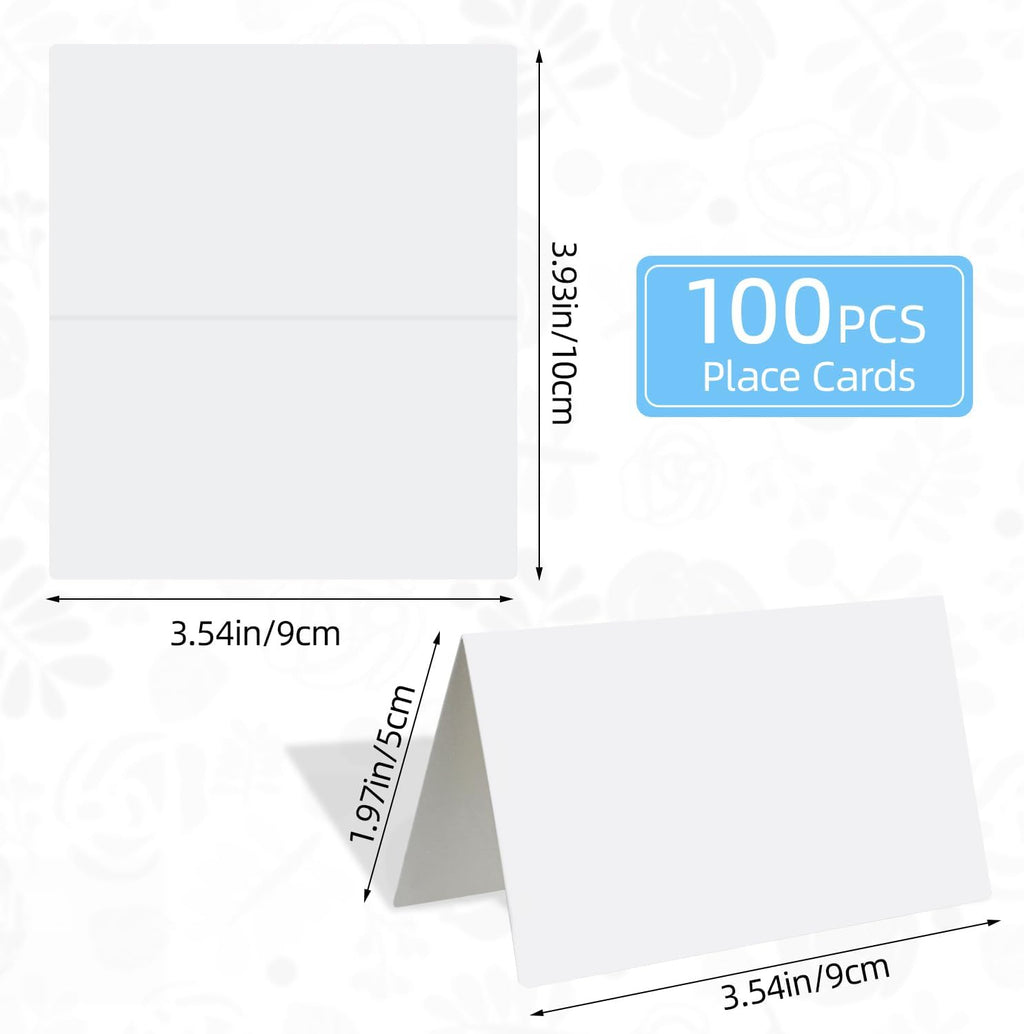 100-Pack Place Cards for Table Setting – 3.5"x2" Thick Cardstock Tent Cards | Name Cards for Wedding Seating, Dinner