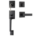 Black Front Door Lock Set, Front Door Handle and Deadbolt Set