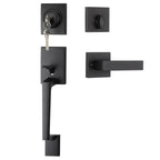 Black Front Door Lock Set, Front Door Handle and Deadbolt Set