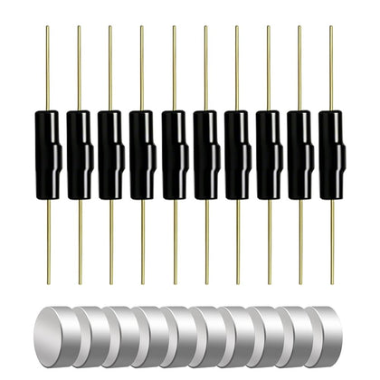 Gebildet 10pcs Plastic Reed Switch Reed Contact Normally Closed Magnetic Induction Switch with 10pcs Small Multi-Use Round Magnets