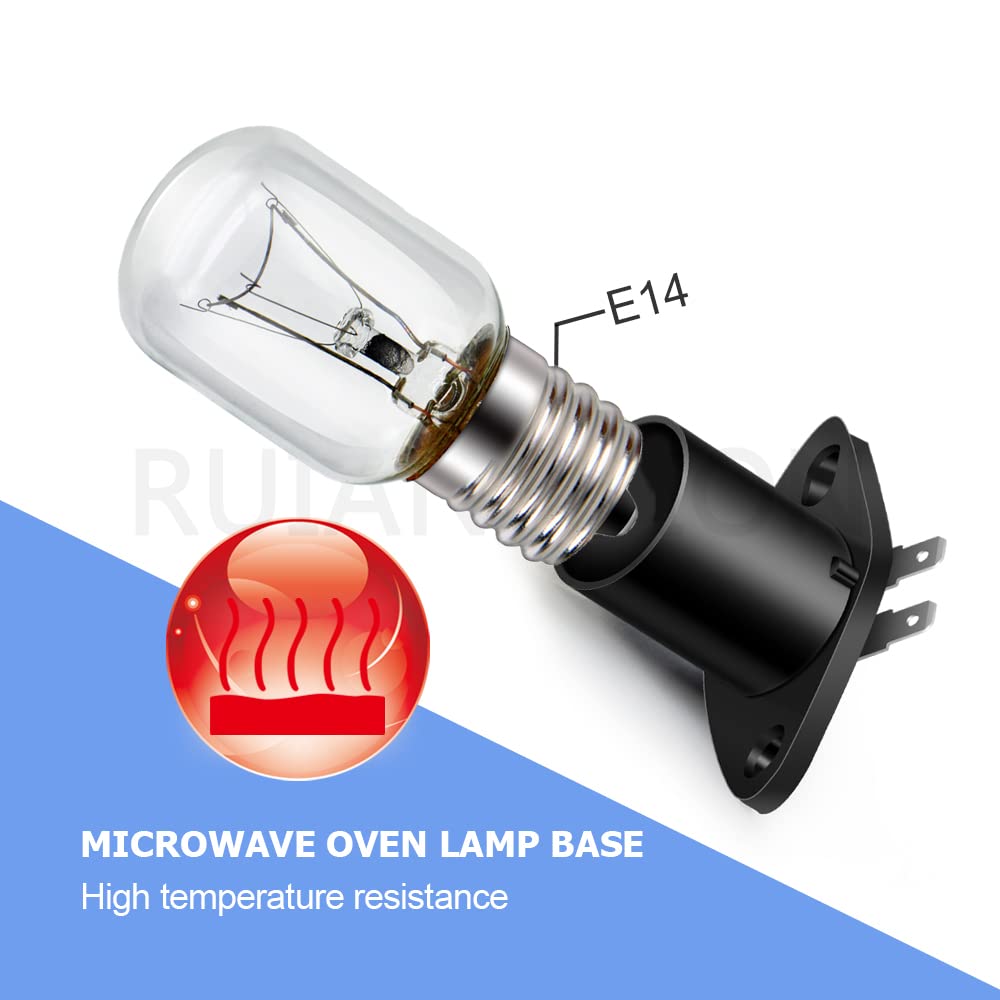 Ruiandsion Microwave Light Socket T170 Holder Base Replacement for Universal Microwave Pear Oven Lamp Socket