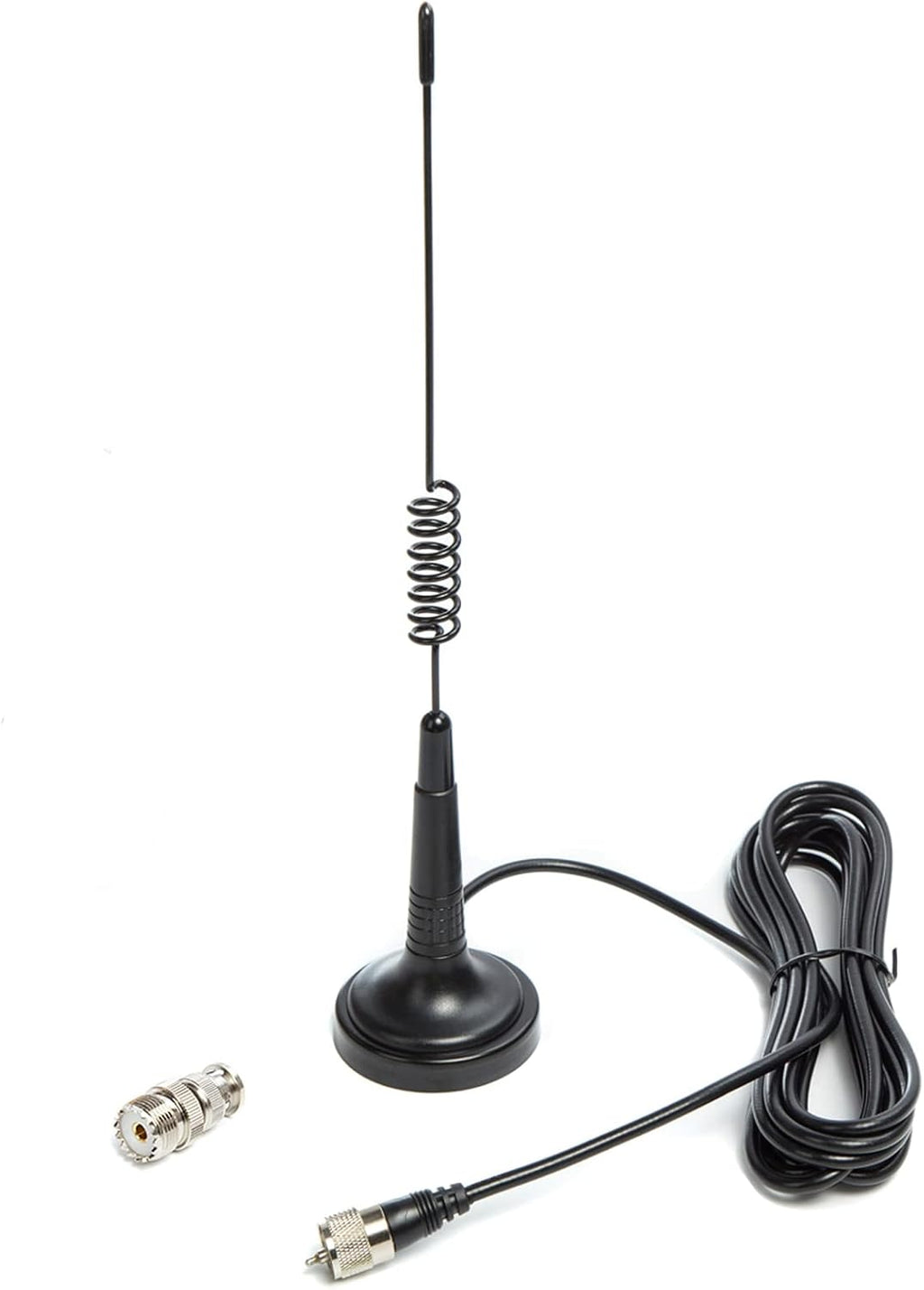 CB Antenna 27MHz Handheld CB Radio Antenna PL259 & BNC Male Magnetic Mount Compatible with Cobra Midland Uniden Maxon