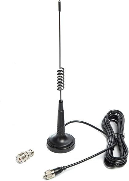 CB Antenna 27MHz Handheld CB Radio Antenna PL259 & BNC Male Magnetic Mount Compatible with Cobra Midland Uniden Maxon