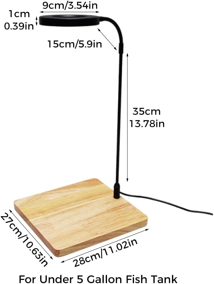 LED Aquarium Light for Under 5 Gallon Fish Tank 10W Full Spectrum