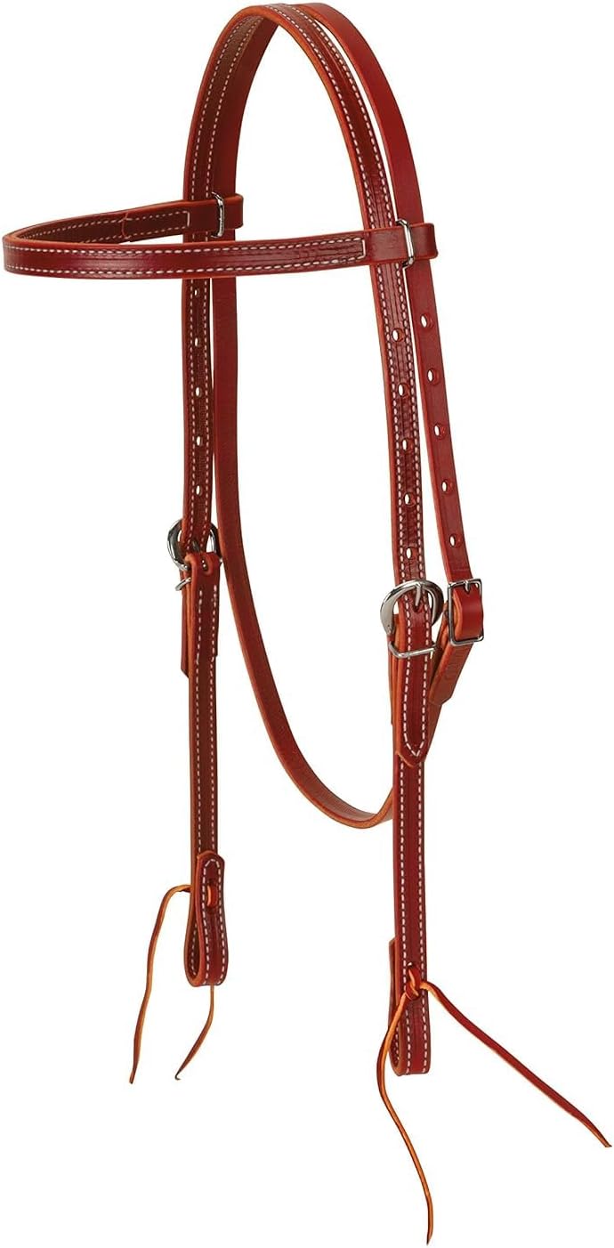 Weaver Leather Latigo Leather Browband Headstall,Burgundy