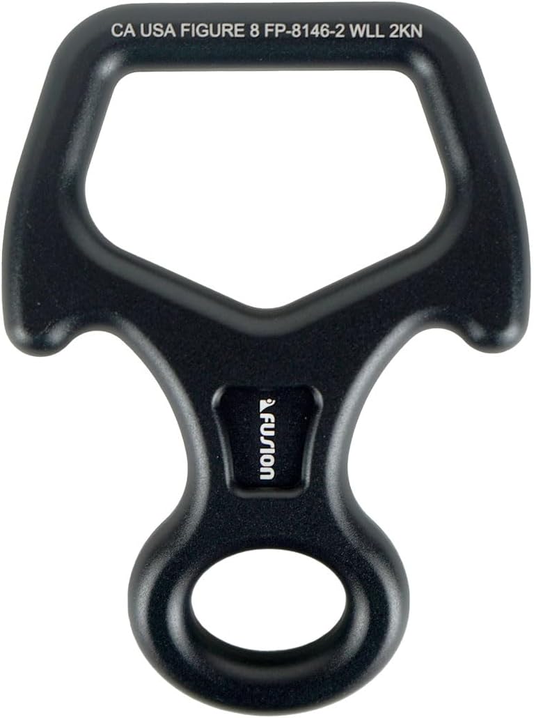 Climb Aluminum Descender Rescue Figure 8 Descender with Ears/Horns Rappelling Gear Belay Device Climbing Skills