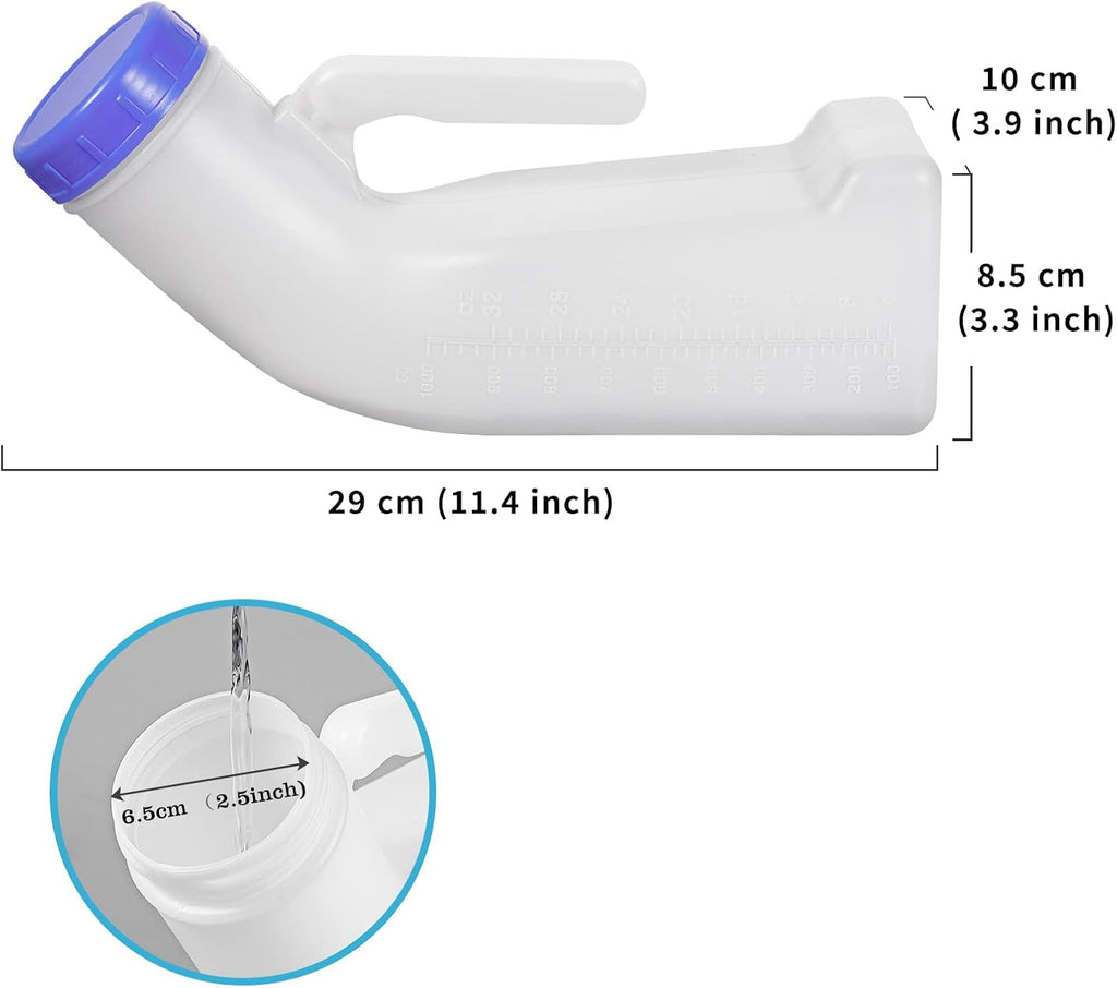 Unisex Urinal, Portable Pee Bottle with a Sealed Lid and Funnel for Elderly Patients Driver Traveler Camping Outdoor