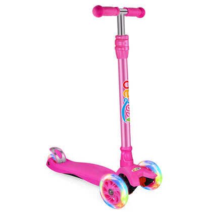 Scooters for Kids 3 Wheel Kick Scooter for Toddlers Girls Boys, 4 Adjustable Height, Lean to Steer, Light up Wheels