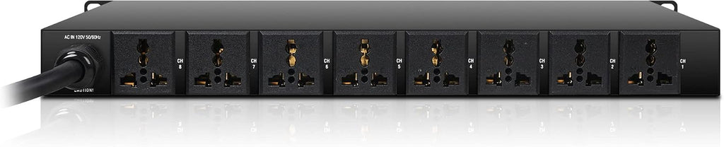 Rack-Mountable AC Power Conditioner/Sequencer with 10 Outlets, Protection, Voltage Display, for Stage, Studio, Home
