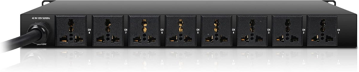 Rack-Mountable AC Power Conditioner/Sequencer with 10 Outlets, Protection, Voltage Display, for Stage, Studio, Home