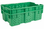 Hudson Exchange 24 x 16 x 7.3" (4 Pack, 7.5 Gallon) Agricultural Nest and Stack Vented Crate Handled Storage