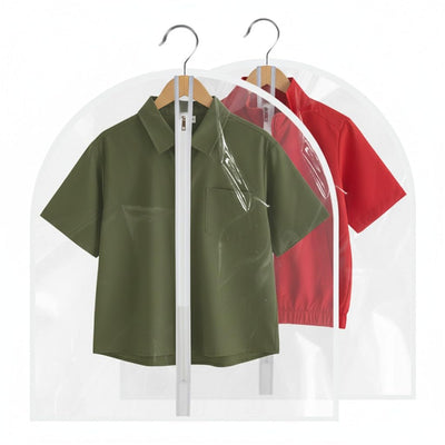All Clear Garment Bags for Travel - 32”PEVA Waterproof Suit Cover with Zipper for Hanging Clothes, Shirts, Sweaters