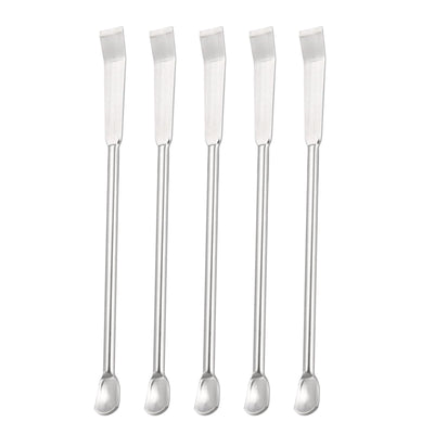 5 Pcs Lab Spatula Spoon, 304 Stainless Steel Micro Sampling Mixing Measuring Great for Laboratory (100mm/4-Inch)