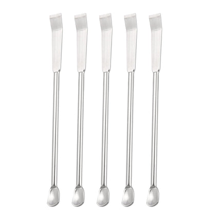 5 Pcs Lab Spatula Spoon, 304 Stainless Steel Micro Sampling Mixing Measuring Great for Laboratory (100mm/4-Inch)