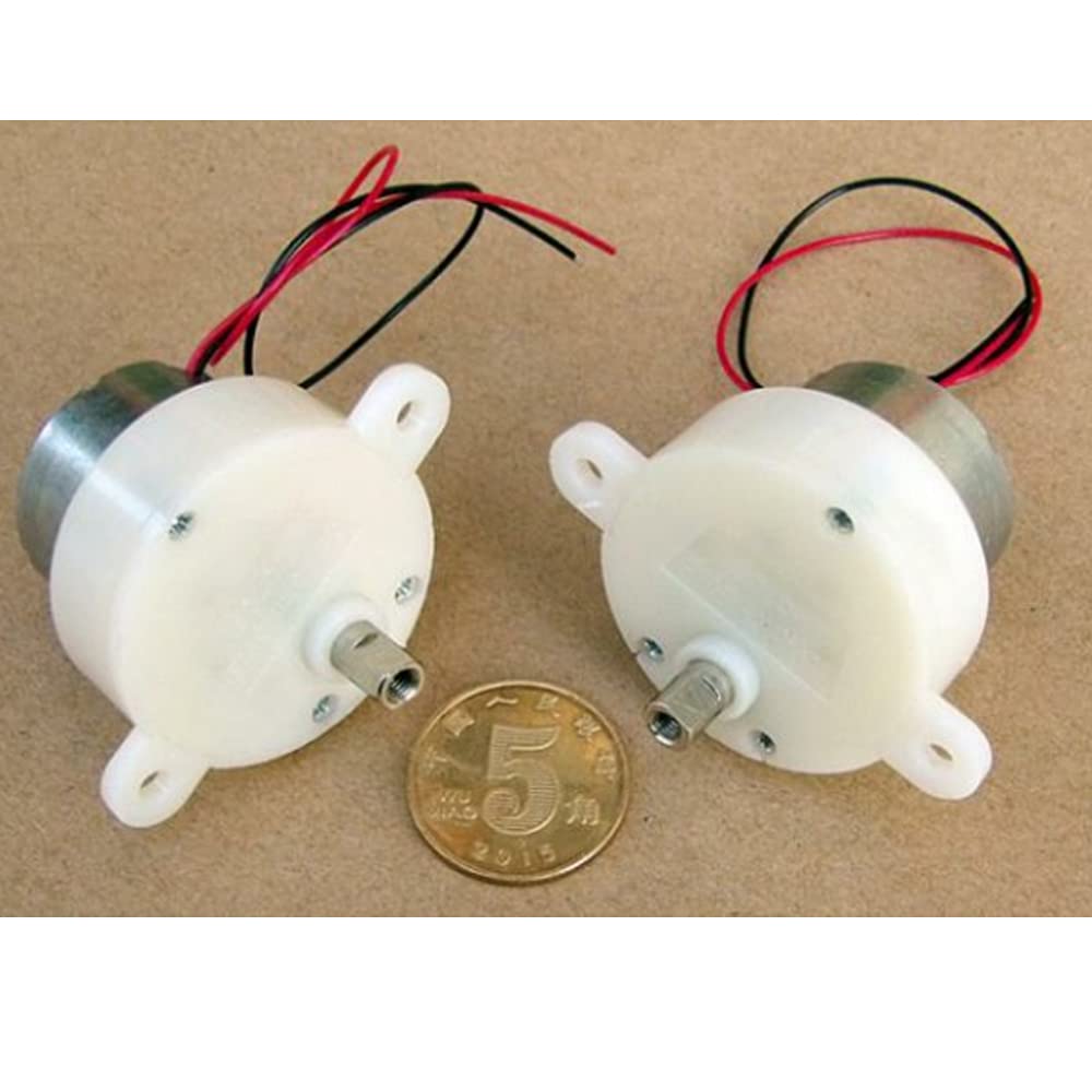 SaiDian 2Pcs Gear Motor Mini Worm Slow Speed DC12V Mute 300 Geared Motor DIY Model