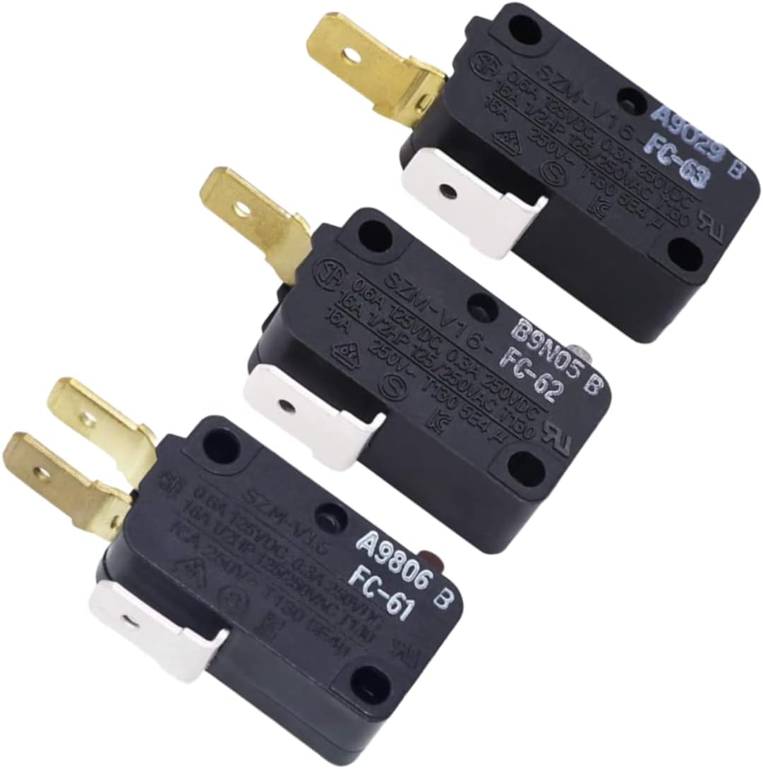 3 Pack Door Switch Replacement for Whirlpool WMH53520CS1 WMH53520CS2 WMH53520CS3 WMH53520CS4 WMH53520CS5 WMH53520CS6 WMH53520CS7 Microwave