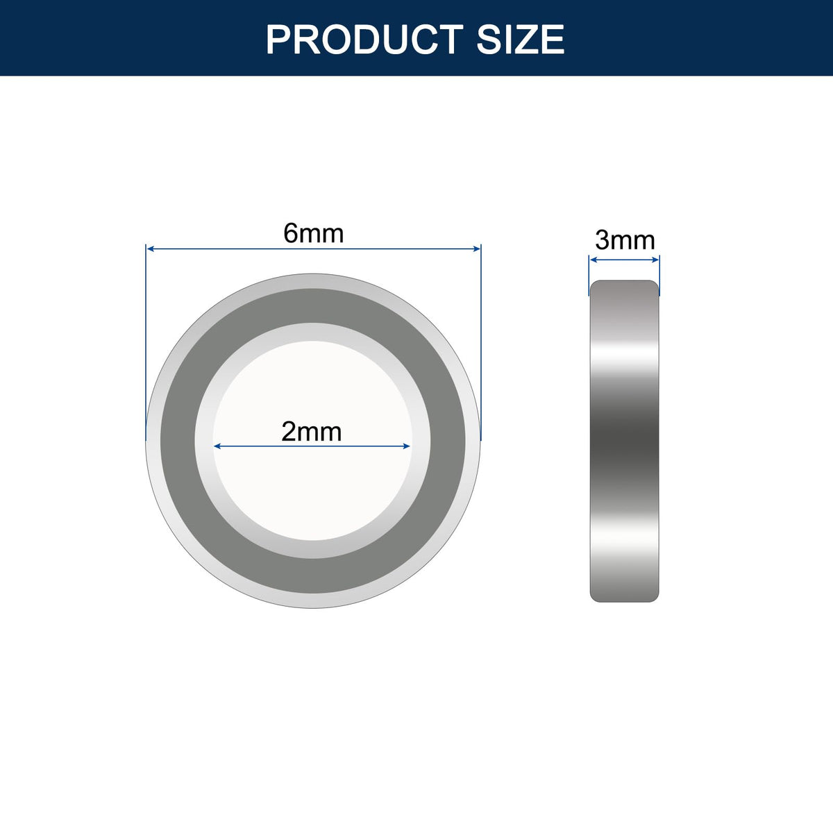 HiPicco 20 Pcs 692ZZ Ball Bearings, 2mmx6mmx3mm, Double Metal Shielded