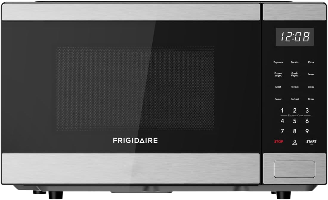 0.9 CU. FT. Microwave, Digital Control Panel - Auto Cooking Settings - Child Safety Lock - Stainless Steel