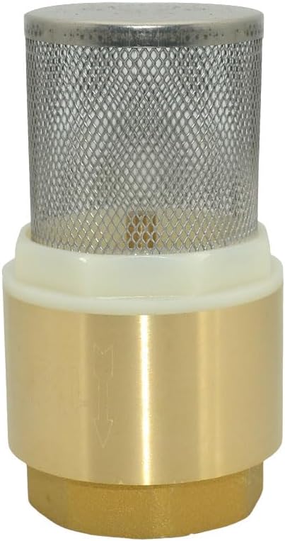 VARMHUS Brass Foot Valve with Filter, Check Valve for Water Pump, NPT Thread, Prevents Backflow (1-1/2inch)