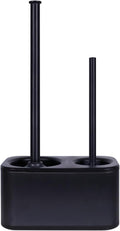 Toilet Brush and Plunger Set with Holder, Sleek Minimalist Modern Black Bathroom Accessories Toilet Plunger and