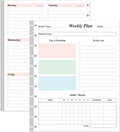 Weekly Planner Undated Refills - Letter Size 53 Sheets/106 Pages Colorful Weekly Planner for 11-Disc Discbound, TUL