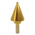HSS Step Drill Bit for Metal, 3/8" Tri-Shank, 10 Steps from 1/4" to 1-3/8"