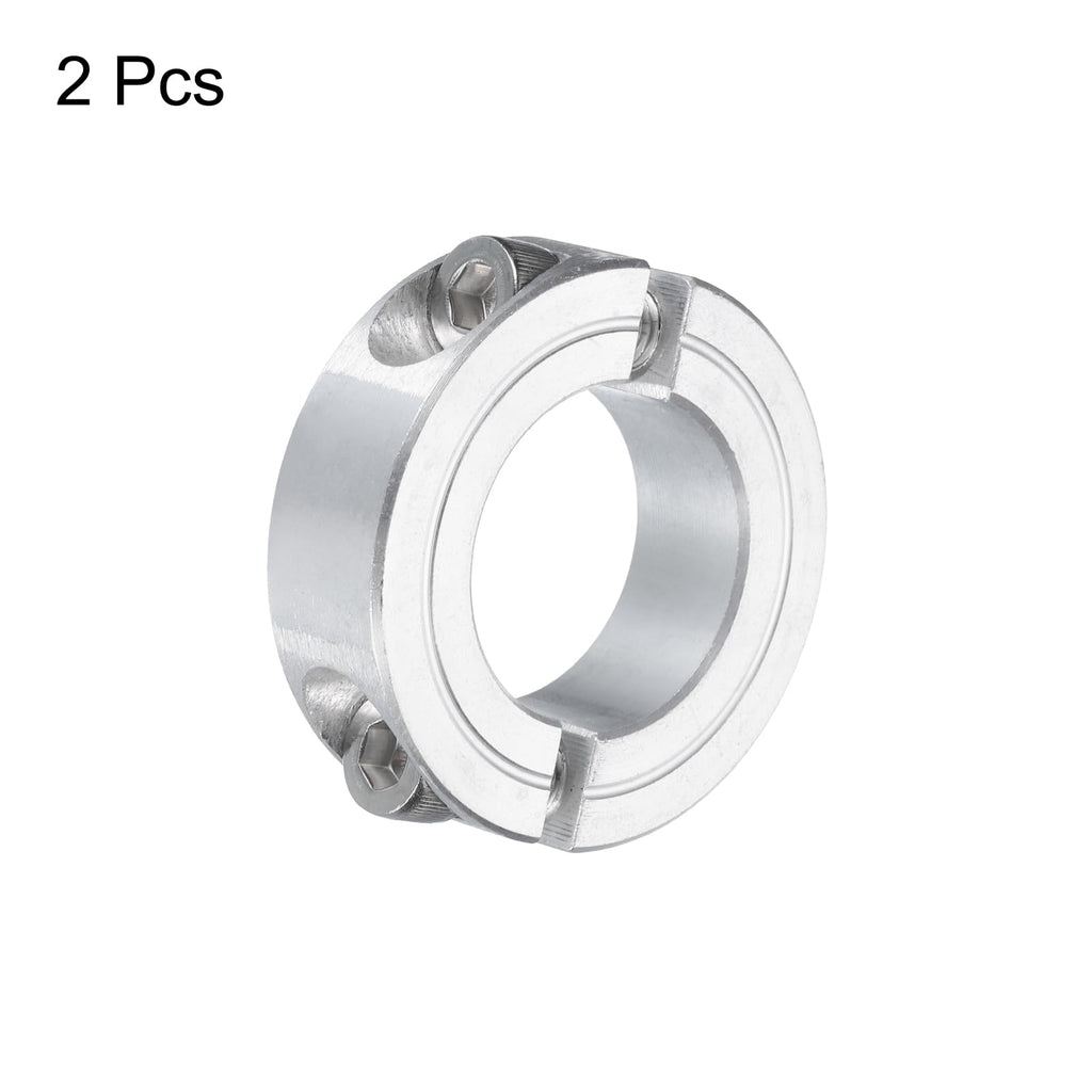 uxcell 2Pcs Double Split Clamp-On Shaft Collar 1" Bore, Aluminum Alloy