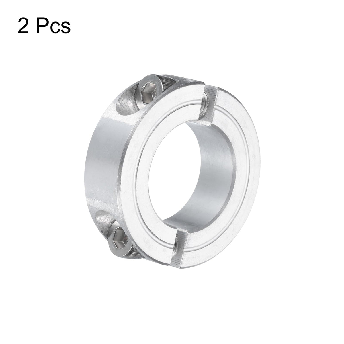 uxcell 2Pcs Double Split Clamp-On Shaft Collar 1" Bore, Aluminum Alloy