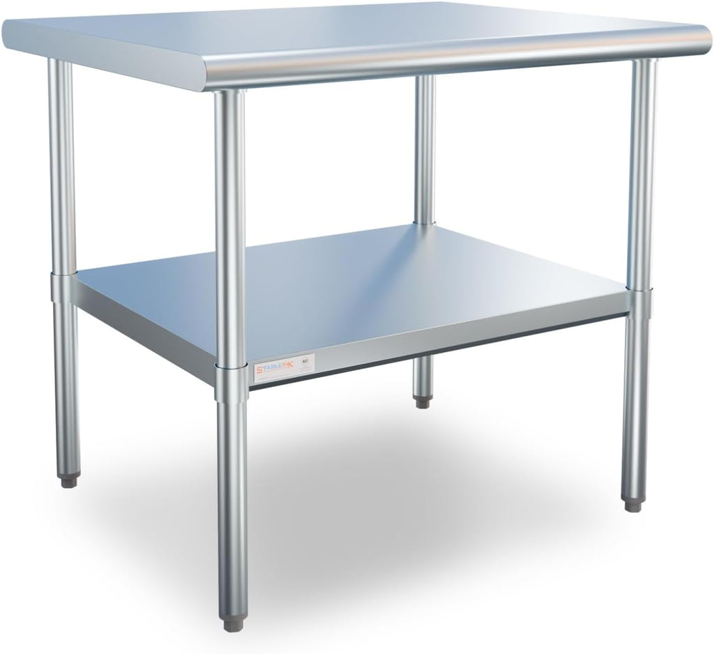 Stainless Steel Table with Undershelf 36x30 Inches 3ft for Prep