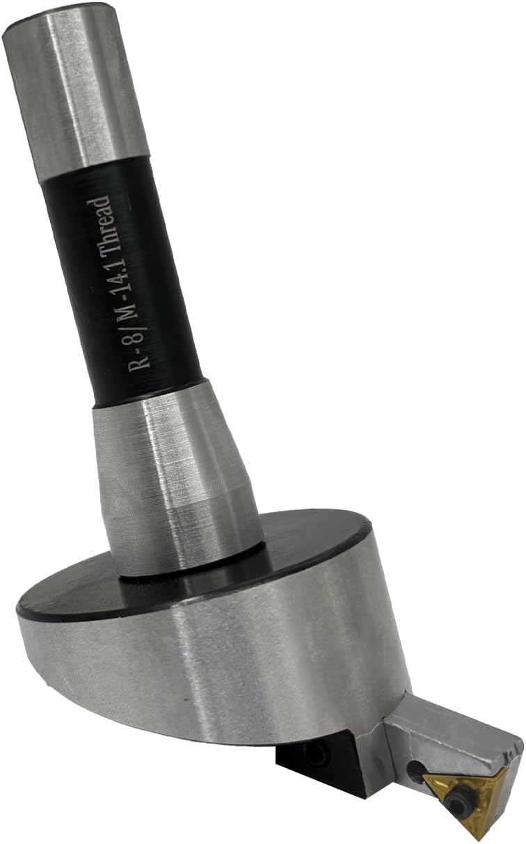 MachEl 3" (75 mm) Fly Cutter with R8 Shank (7/16" Drawbar) - Indexable Tool for Milling & Lathe Machines, Replaceable Carbide Insert