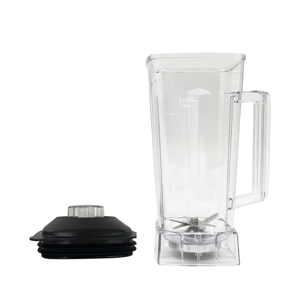2L Square Blender Jar Container with Serrated Blade Base Lid Replacement Part