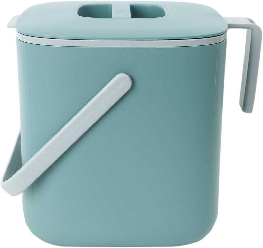 Kitchen Compost Bin, 2.6L Countertop Compost Bin, Green | Odor-Tight. Filter-Free. Dishwasher Safe.