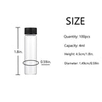 4ml Clear Small Glass Vials 100pcs with Screw Caps(100pcs)