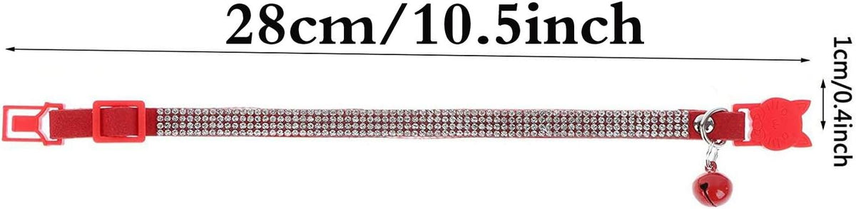 Rhinestones Dog Cat Collars with Bell Bling Pet Puppy Collars with Soft Velvet Crystal Collars Girl Jeweled Necklace