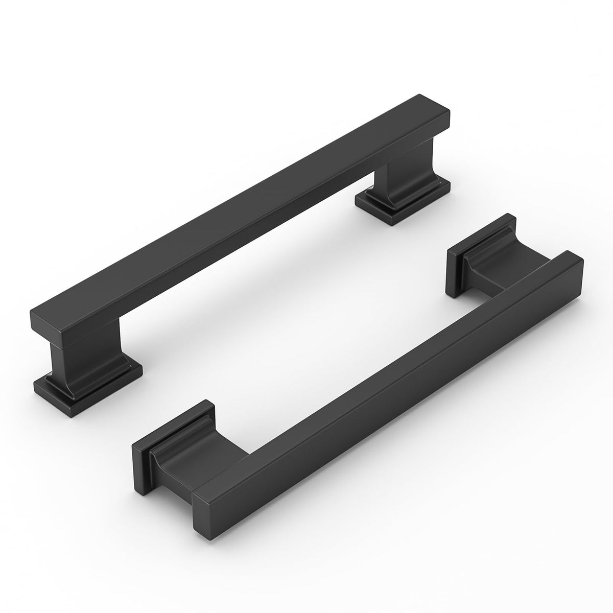 5 Pack 5 Inch Matte Black Cabinet Handles Solid Drawer Pulls