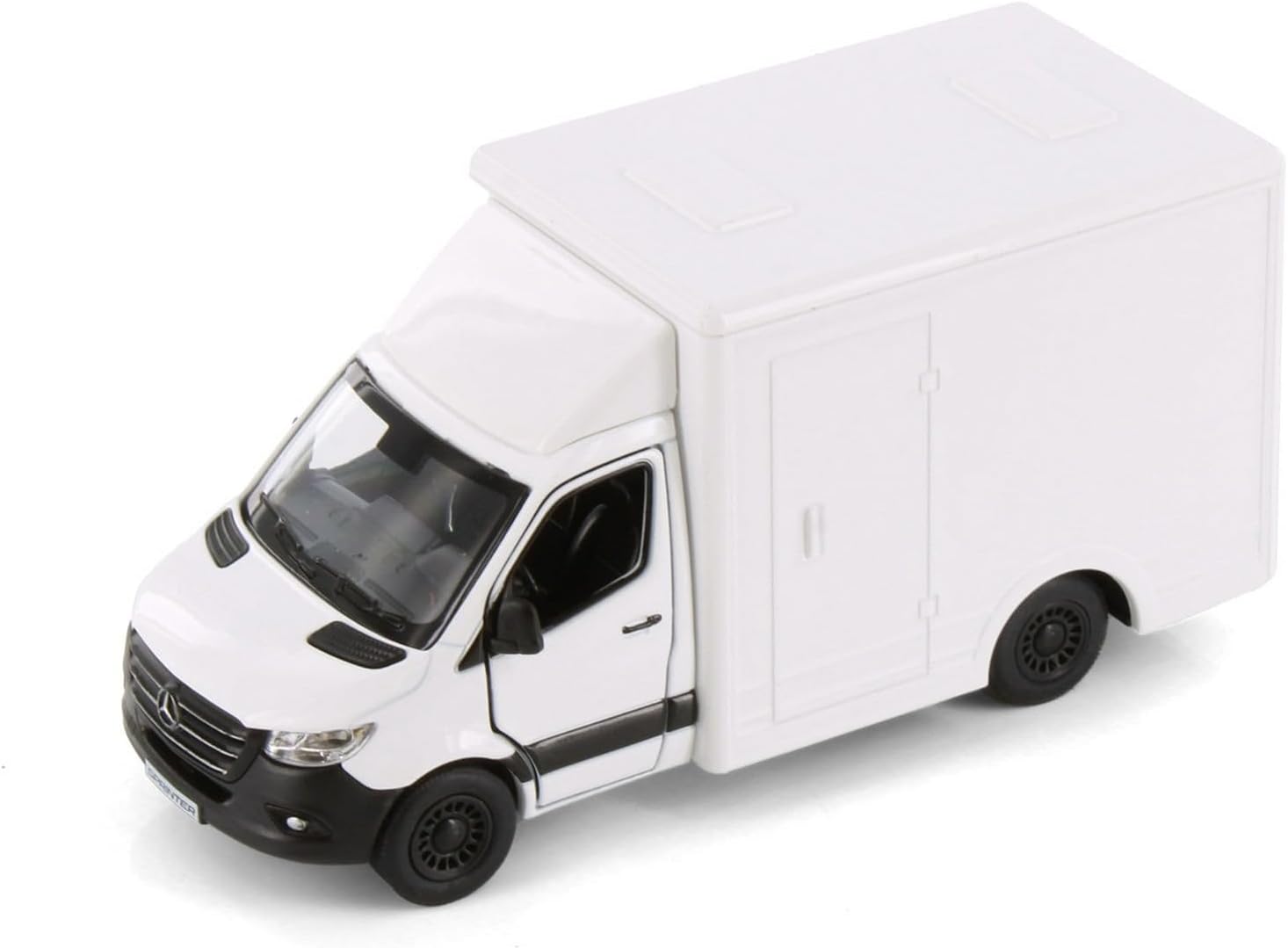 Mercedes-Benz Sprinter Cargo Van 1:48 O Scale 5" Die Cast Metal Model Toy Van, Pull-Back Action (White Box Truck)