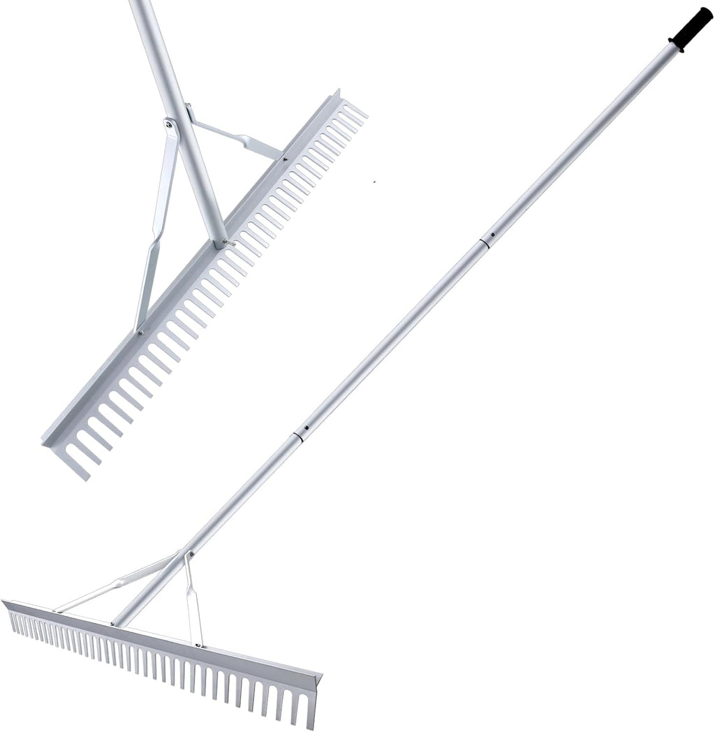 36 Inch Aluminum Landscape Rake | Garden Rake, Heavy Duty, Metal Construction, Loosening Soil