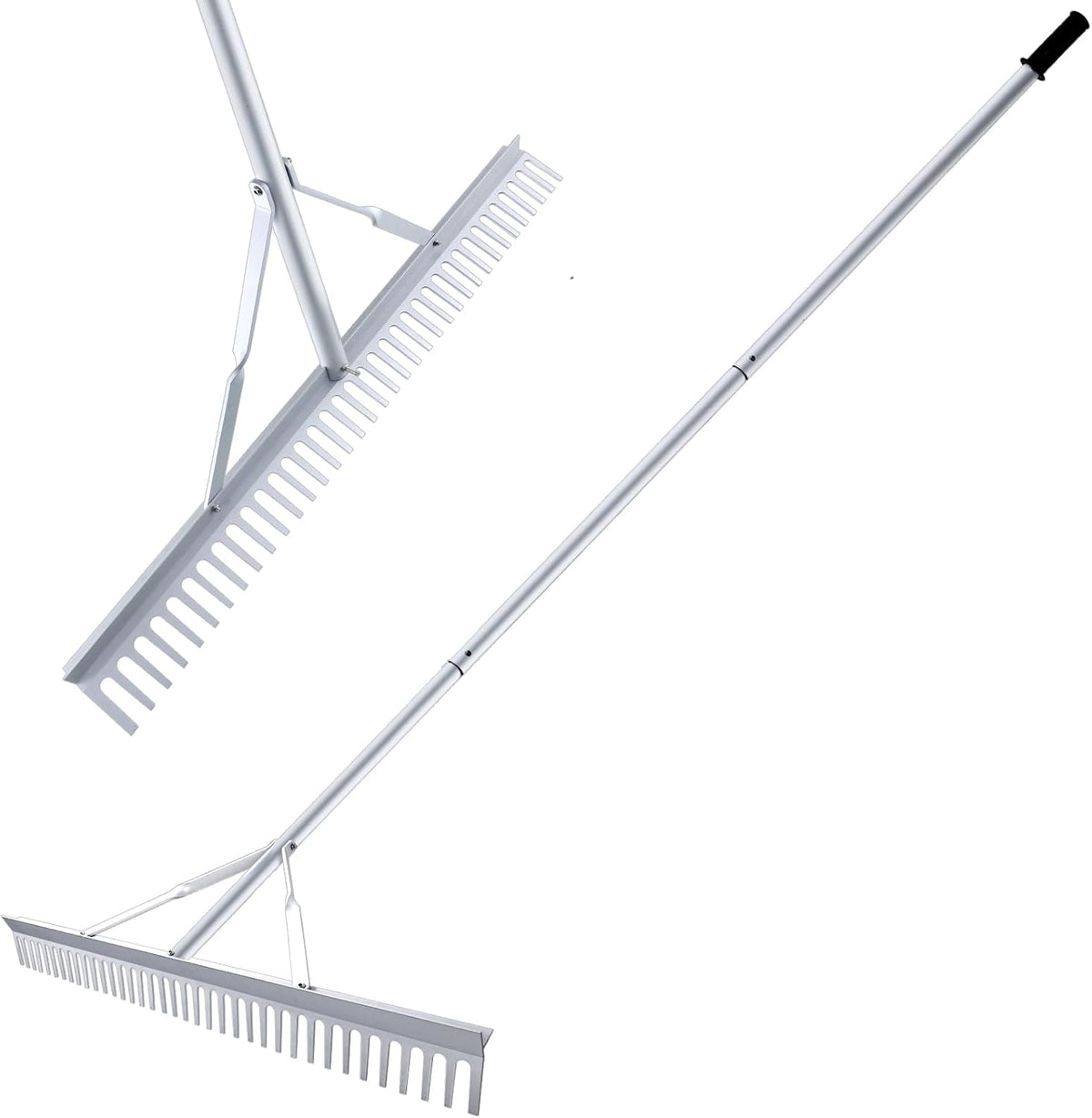 36 Inch Aluminum Landscape Rake | Garden Rake, Heavy Duty, Metal Construction, Loosening Soil