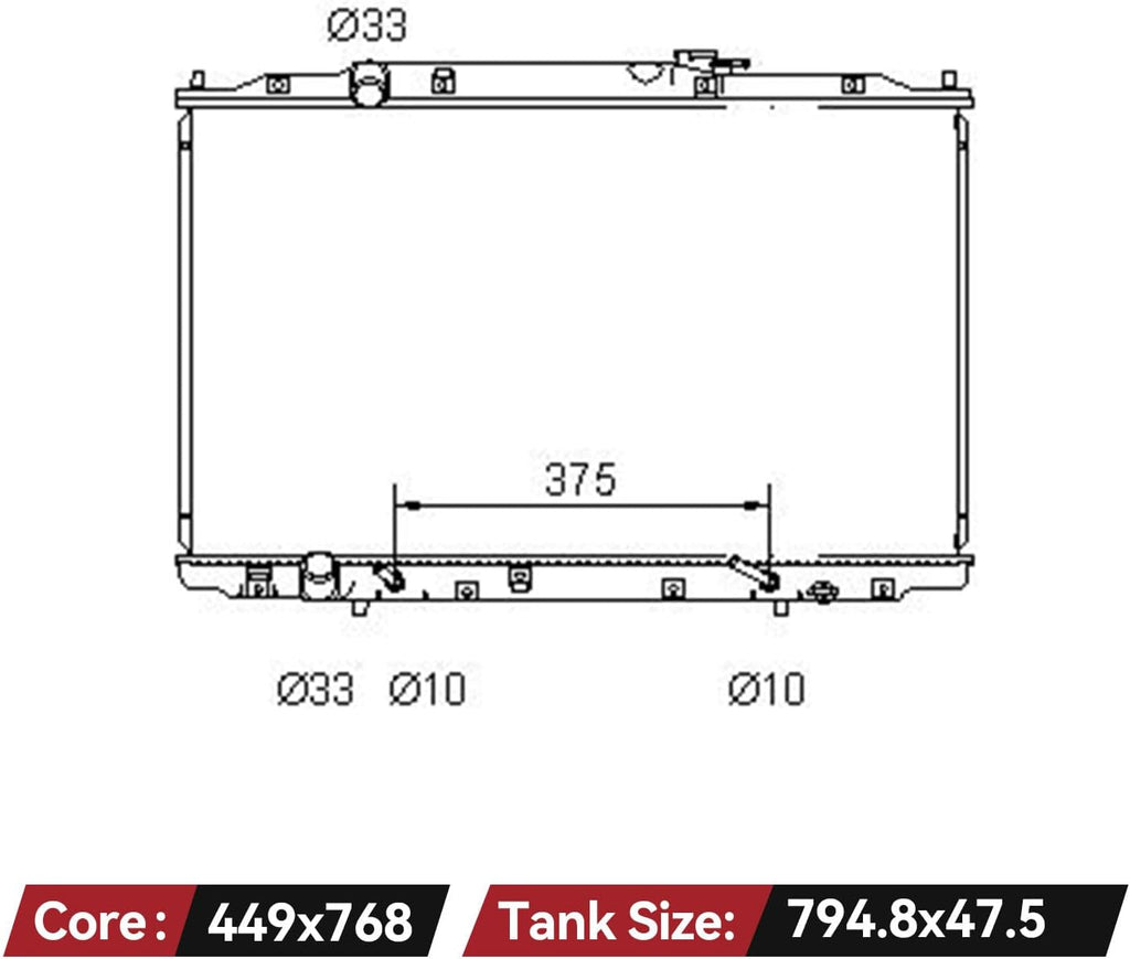 YITAMOTOR Replace Radiator Compatible with 2005-2010 Honda Odyssey 3.5L V6