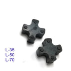 Coupling Buffer pad L-Type Coupling Rubber Elements,Flexible Couplings,Polyurethane Model L35-L225,D035(Black,L50-50 Pieces)