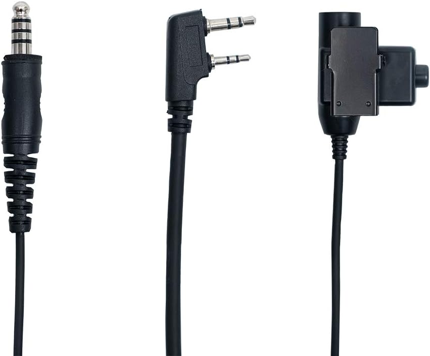 Tactical Throat Mic Headset Earpiece with U94 Tactical PTT Compatible for Baofeng UV-5R BF-888S BF-F8HP BF-F9 UV-82