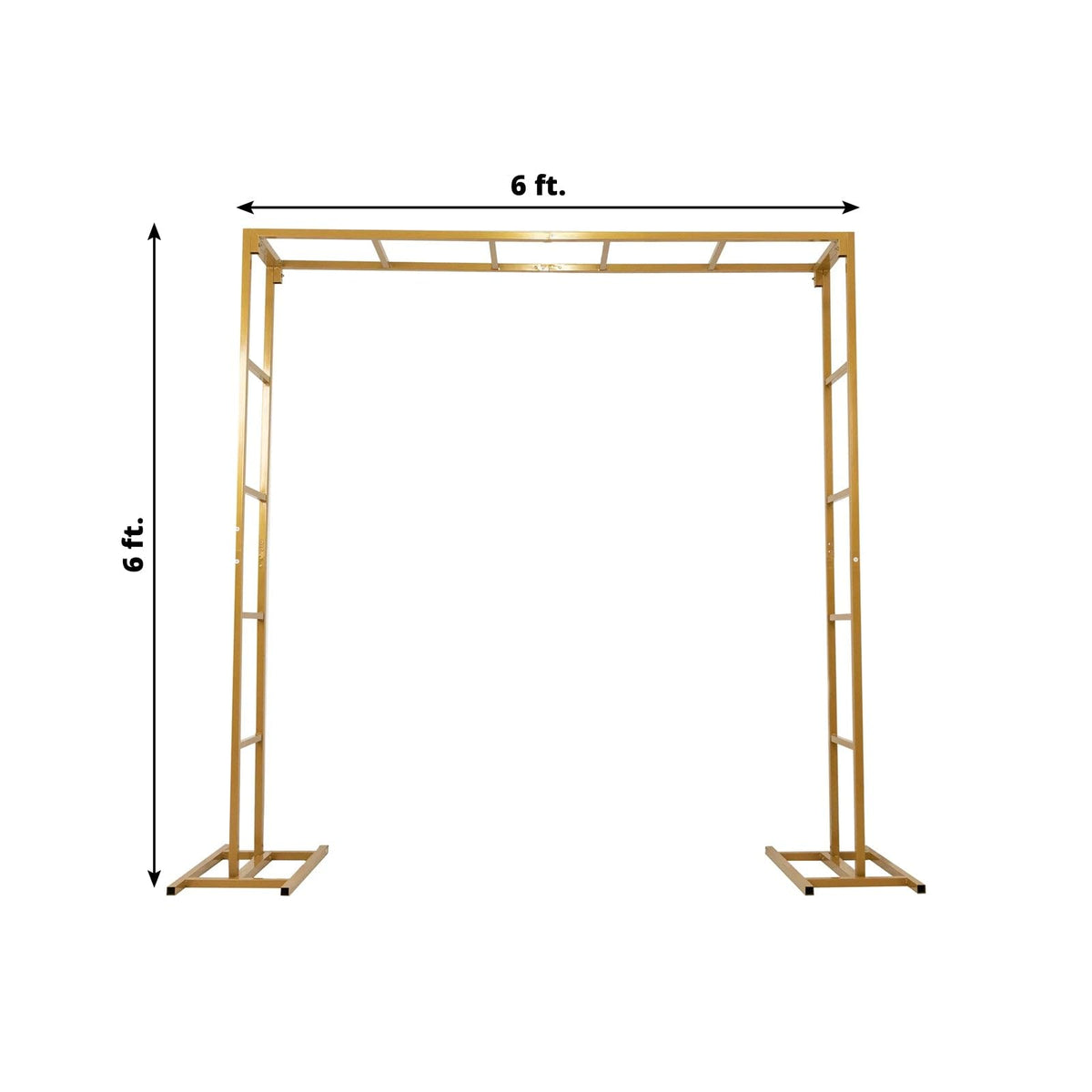 Efavormart 6x6ft Gold Square Wedding Arch, Heavy Duty Double-Frame Metal Backdrop Stand, Rust-Proof Freestanding