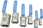 VARMHUS 2" Stainless Steel 304 Ball Valve 1Pc Type NPT Female Threaded with Heavy Duty Blue Vinyl Insulation Handle,CF8M Ristricted Flow,1000 WOG (2")