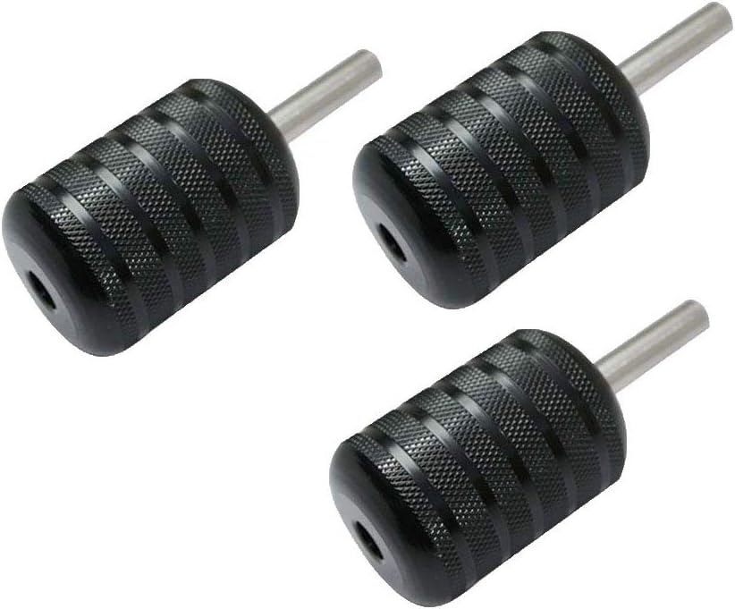 Tattoo Machine Grips Aluminum Back Stem Tattoo Tubes-Black 3pcs